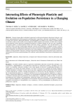 Interacting Effects of Phenotypic Plasticity and Evolution on