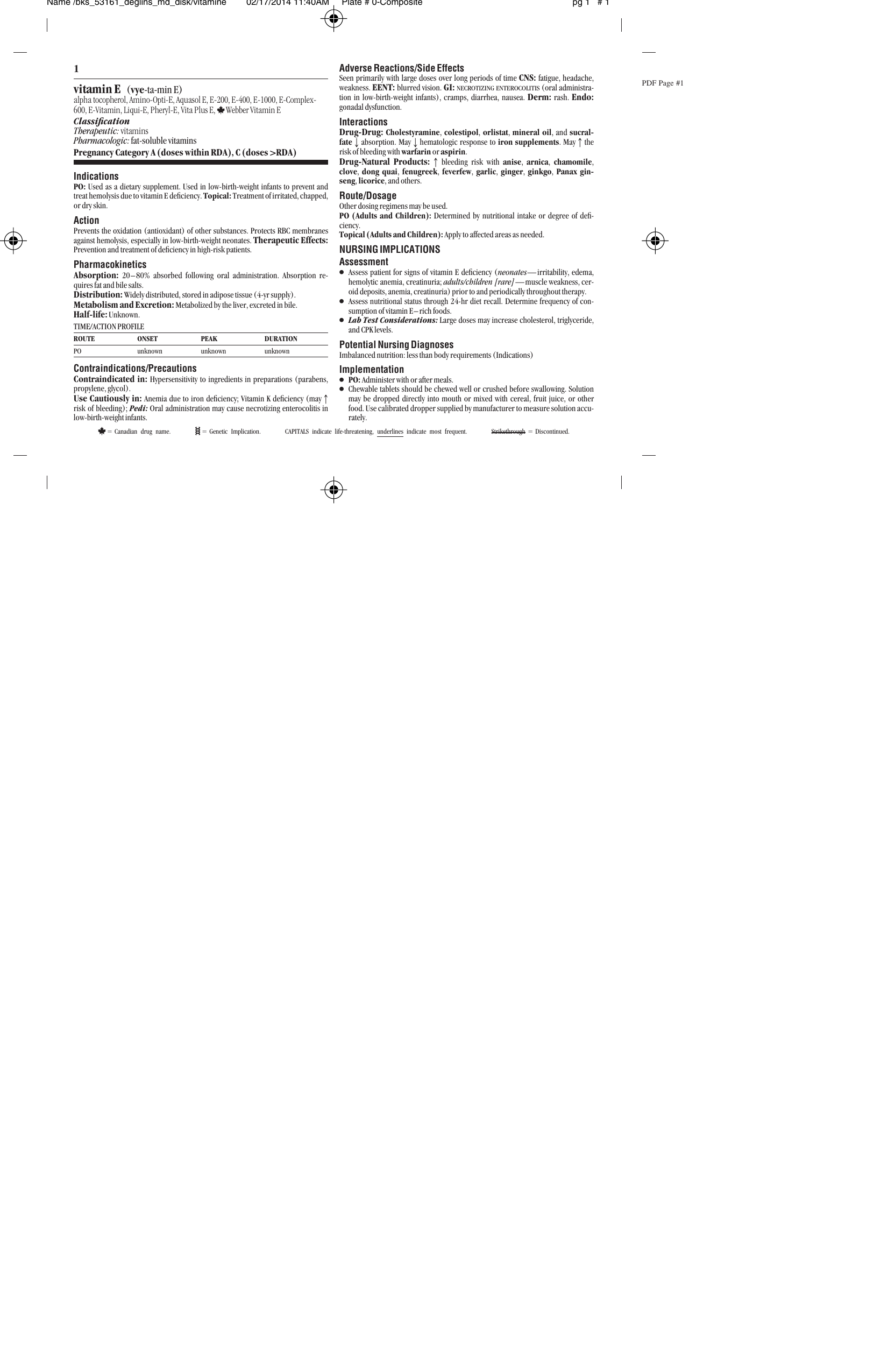 Alpha Tocopherol Davisplus