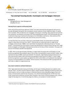 Tax-exempt housing bonds: municipals and mortgages intersect