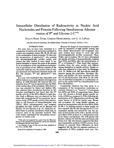 Intracellular Distribution of Radioactivity in Nucleic Acid tration of