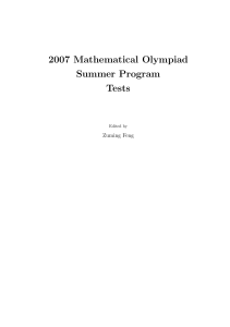 2007 Mathematical Olympiad Summer Program Tests