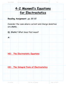 4-2 Maxwell`s Equations for Electrostatics