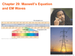 Chapter 29: Maxwell`s Equation and EM Waves