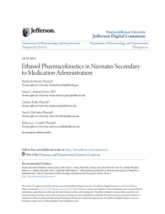 Ethanol Pharmacokinetics in Neonates Secondary to Medication