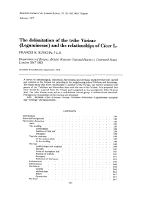 The delimitation of the tribe Vicieae