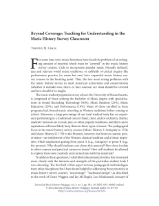 Beyond Coverage: Teaching for Understanding in the Music History