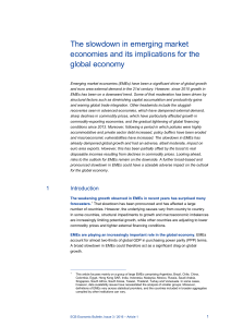 The slowdown in emerging market economies and its