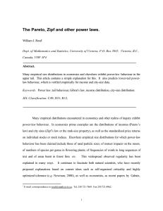 The Pareto, Zipf and other power laws. - UVic Math
