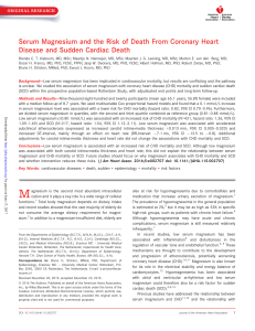 Serum Magnesium and the Risk of Death From Coronary Heart