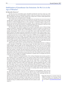 Stabilization of Greenhouse Gas Emissions: Do We Live in the Age