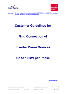 Customer Guidelines for Grid Connection of Inverter