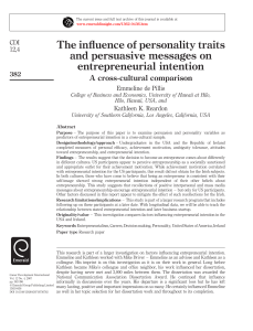 The influence of personality traits and persuasive messages on