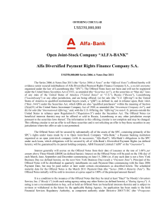 Open Joint-Stock Company “ALFA-BANK” Alfa Diversified Payment