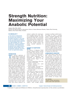 Strength Nutrition: Maximizing Your Anabolic Potential