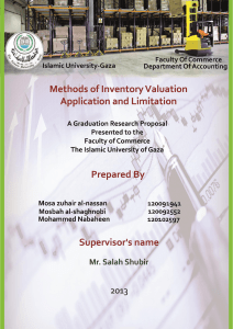 Inventory and Analysis of the Accounting Methods of Evaluation