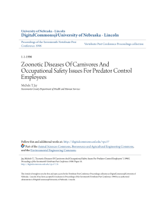 Zoonotic Diseases Of Carnivores And Occupational Safety Issues