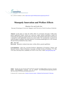 Monopoly Innovation and Welfare Effects - Economics E