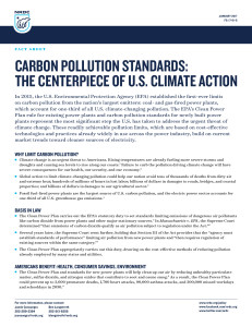Carbon Pollution Standards: The Centerpiece of U.S.