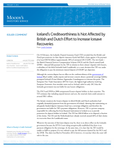 Iceland`s Creditworthiness Is Not Affected by British and Dutch Effort
