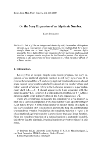 On the b-ary Expansion of an Algebraic Number.