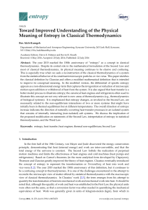 Meaning of Entropy in Classical Thermodynamics