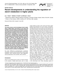 Recent developments in understanding the regulation of starch