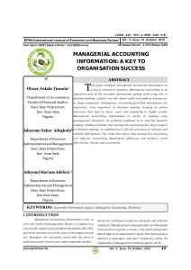 managerial accounting information: a key to