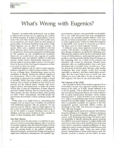 I What`s Wrong with Eugenics?