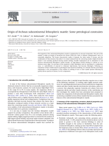 Origin of Archean subcontinental lithospheric mantle: Some