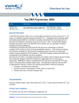 Directions for Use Taq DNA Polymerase, 500U