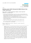 Deficiency in the 15 kDa Selenoprotein Inhibits Human Colon