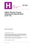 Higher Physics Course Assessment Specification