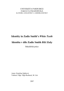 Identity in Zadie Smith`s White Teeth Identita v díle Zadie Smith Bílé
