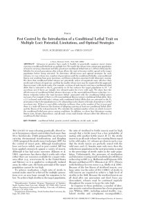 Pest Control by the Introduction of a Conditional Lethal Trait on