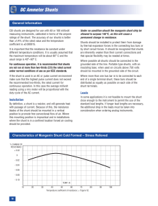 DC Ammeter Shunts - Spectrum Industries Catalog