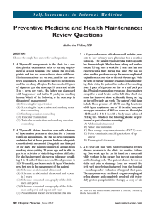 Preventive Medicine and Health Maintenance: Review Questions