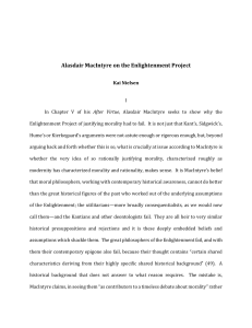 Alasdair MacIntyre on the Enlightenment Project