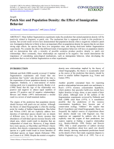 Patch Size and Population Density: The Effect of Immigration