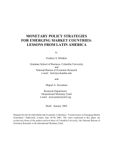 Monetary Policy Strategies for Emerging Market Countries