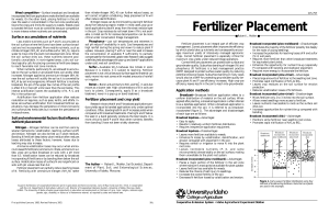 Fertilizer Placement - University of Idaho