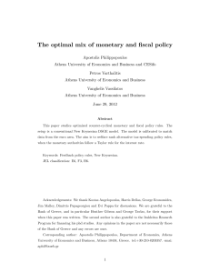 The optimal mix of monetary and fiscal policy