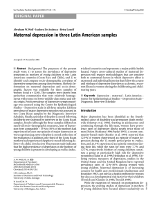 Maternal depression in three Latin American samples | SpringerLink