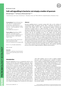 Cell–cell signalling in bacteria: not simply a matter of quorum