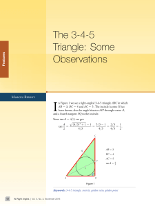 The 3-4-5 Triangle: Some Observations