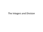 The Integers and Division