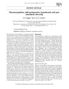 REVIEW ARTICLE Thermoregulation, mild perioperative
