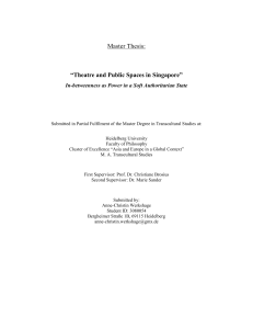 Master Thesis: “Theatre and Public Spaces in Singapore”
