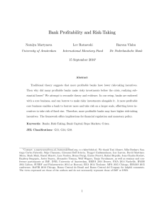 Bank Profitability and Risk#Taking