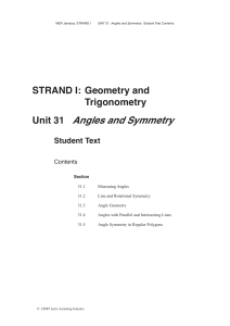 Unit 31 Angles and Symmetry