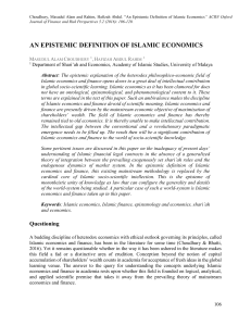 an epistemic definition of islamic economics